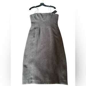 NWT Bottega Veneta Designer Gray Angora Bandeau Dress Sz 46 US Sz 10-12